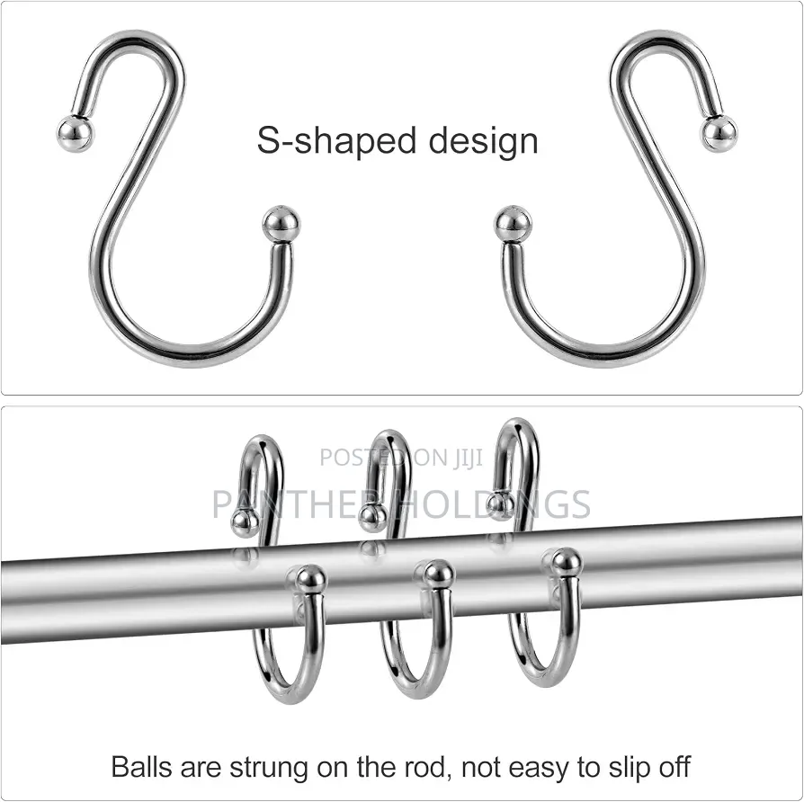 Shower Curtain Hooks Set of 11 , Chrome