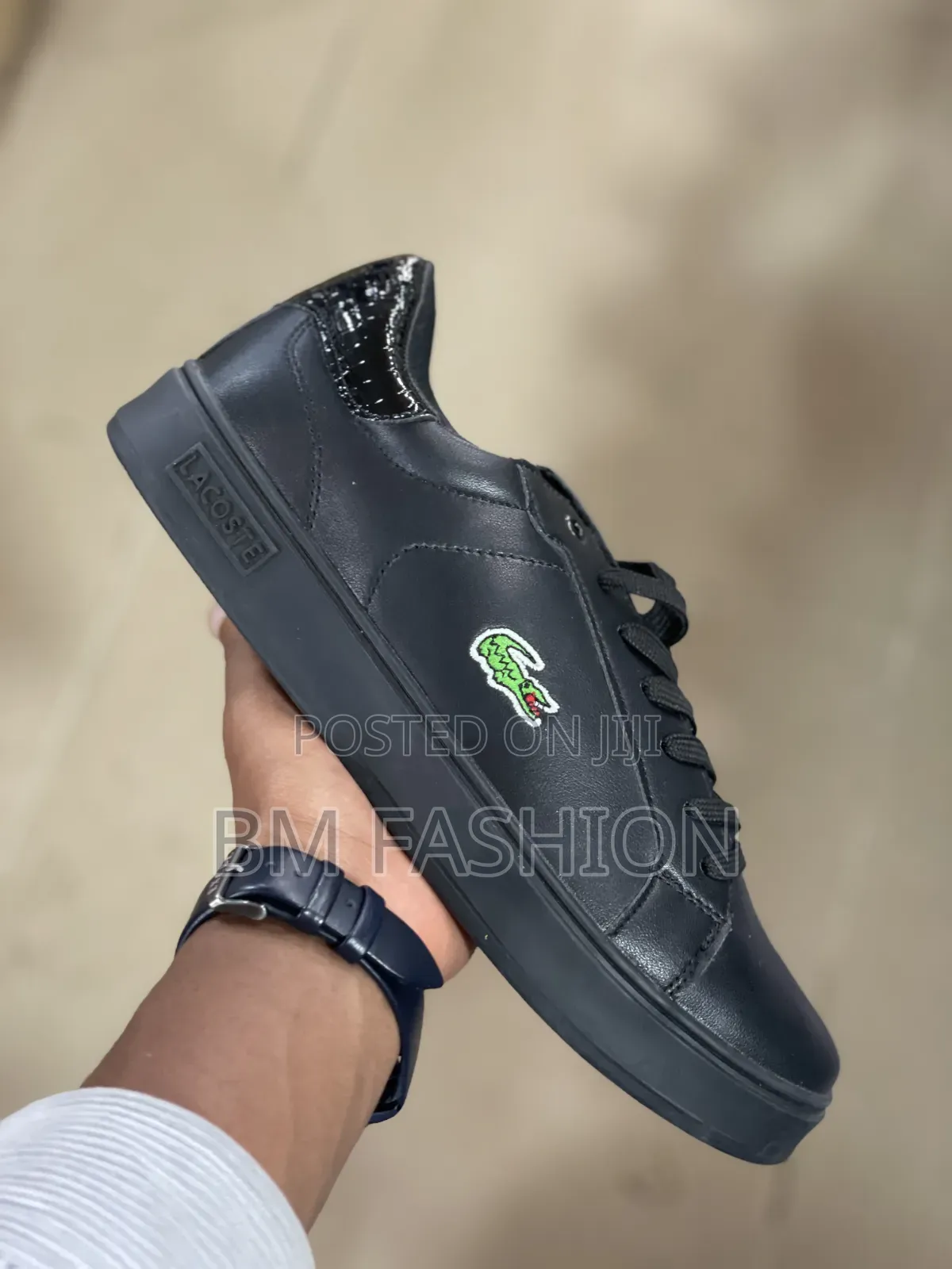 Lacoste Low-Top Sleek in Triple Black Colorway
