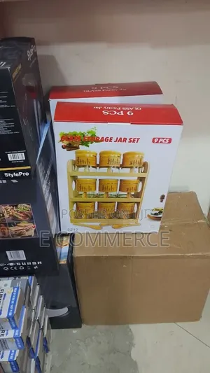 9Pcs Glass Storage Jar Set 9 በ 1 የሆነ የቅመማ ቅመም ማስቀመጫ