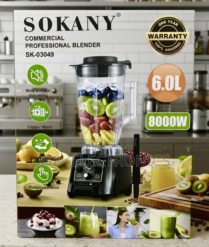 SOKANY Commercial Professional Blender – 800W 6.0L Heavy-Duty Blender