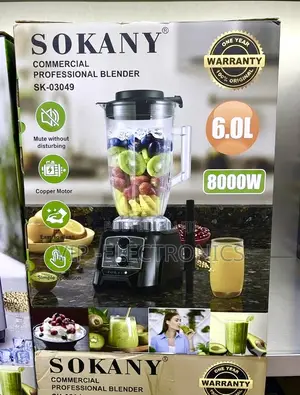 SOKANY Commercial Professional Blender – 800W 6.0L Heavy-Duty Blender