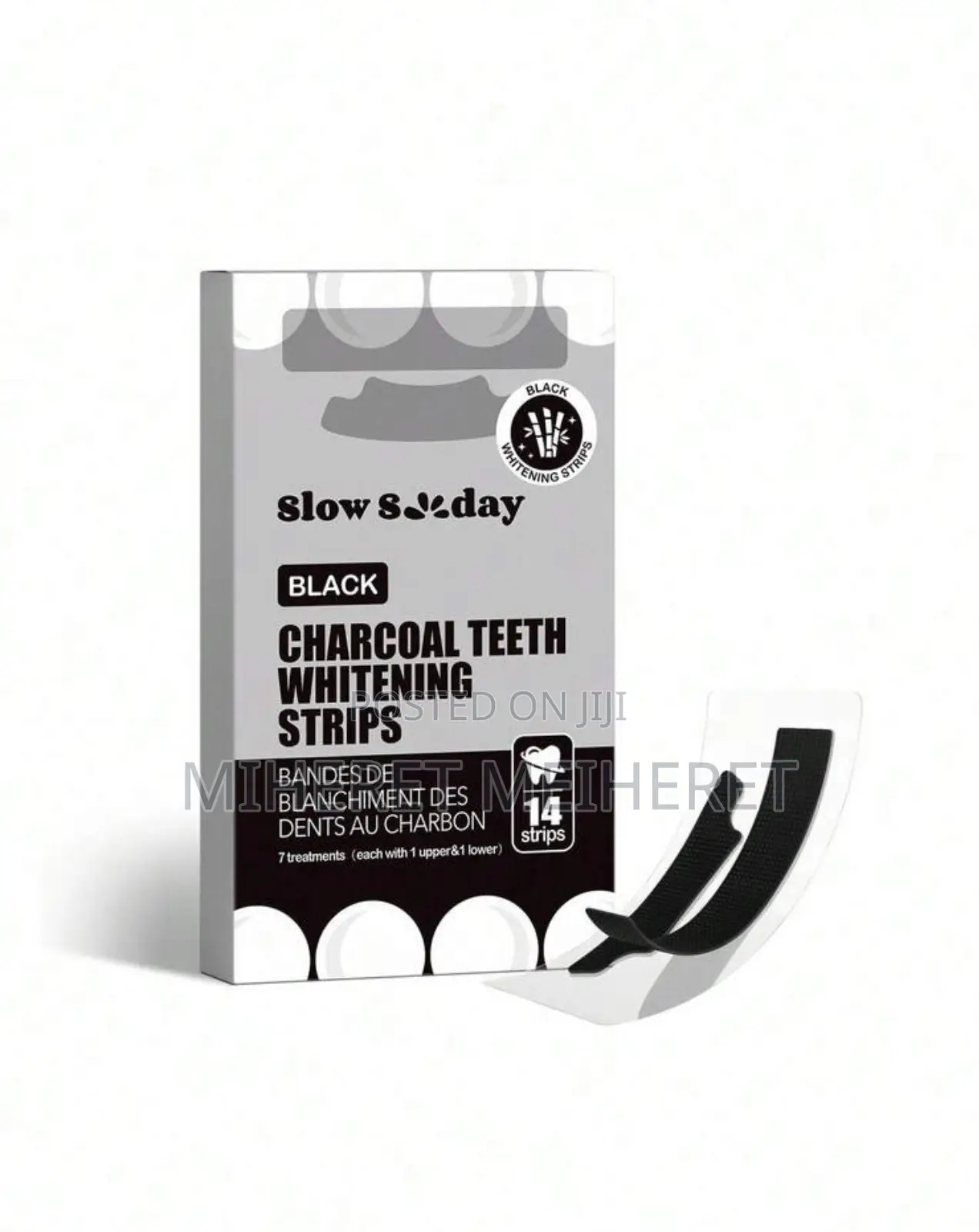 Slow Sunday Charcoal Teeth Whitening Strips, Mint, Charcoal,