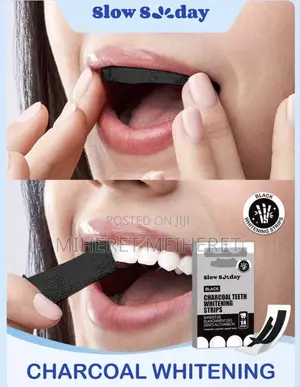 Slow Sunday Charcoal Teeth Whitening Strips, Mint, Charcoal,