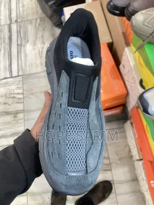 Premium Grey/Navy Tech Slip-Ons: