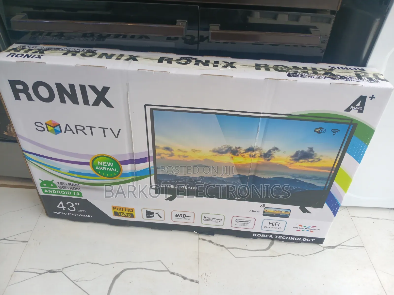 Ronix Smart Led TV 43 Inch Andraid Doubel Gelass 2026 Hifi Speaker