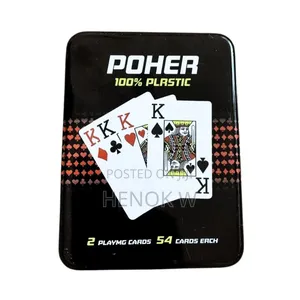 100% Plastic Poker Playing Cards Set (Tin Box Edition)