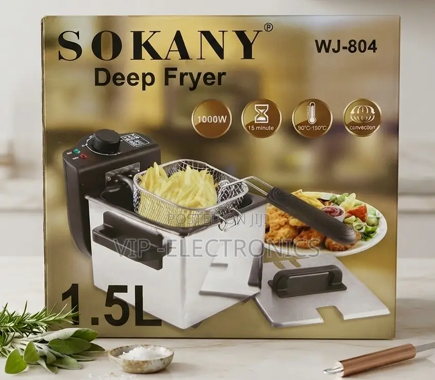 SOKANY Deep Fryer 1.5L– 1000W Electric Fryer
