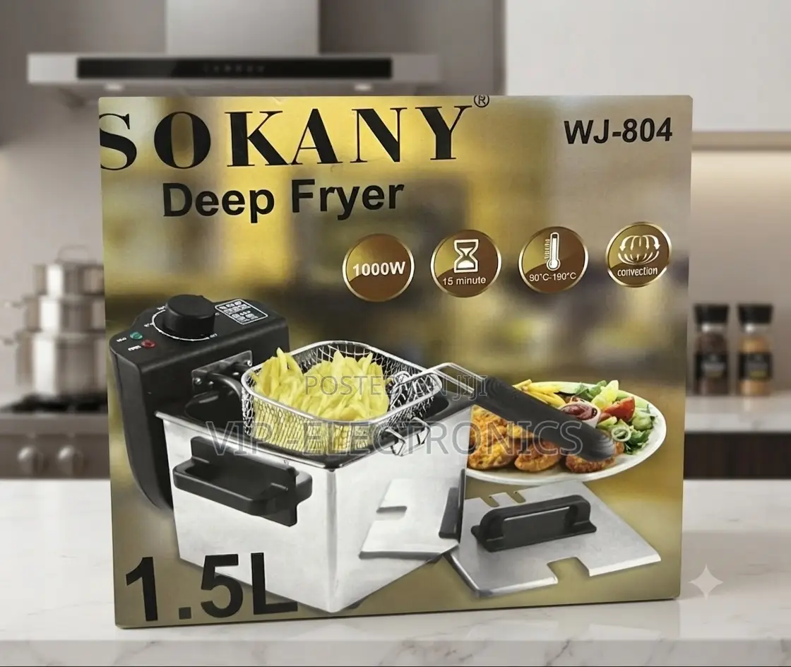 SOKANY Deep Fryer. Featuring a 1.5L Oil Capacity, 1000W Powerful