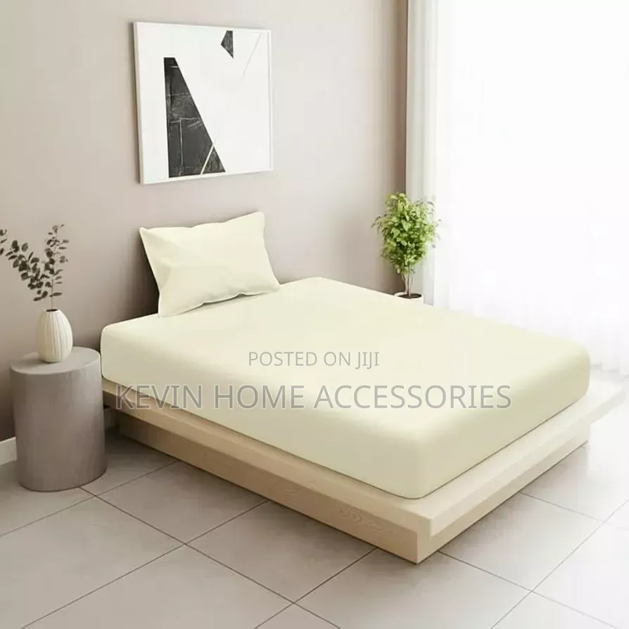 Cotton Cream Colour Bedsheets አንሶላ