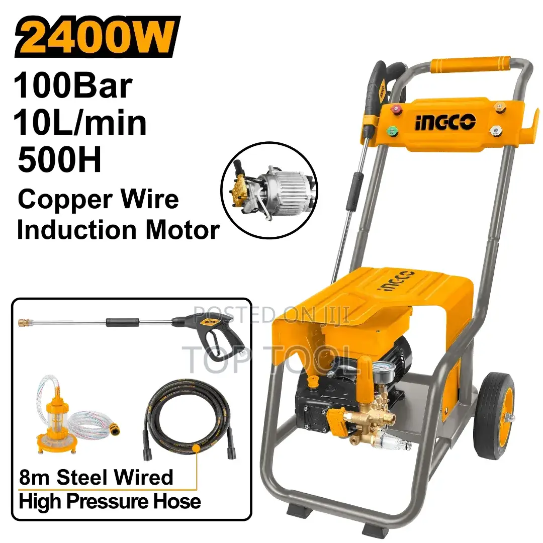 Commercial-Grade High-Pressure Washer Featuring a 2400W Copper Wire