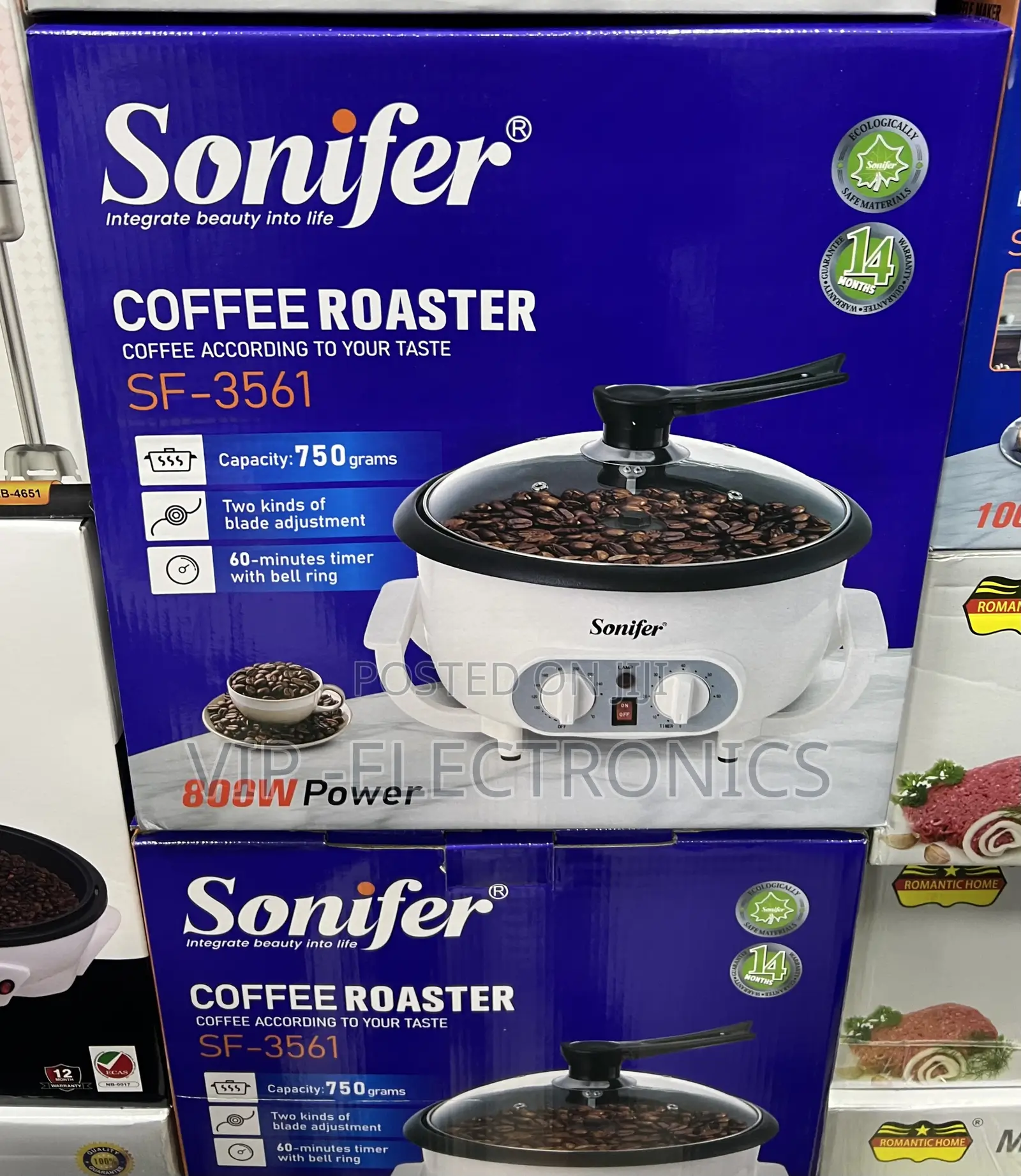 Sonifer Coffee Roaster – 800W Home Coffee Machine 750g Capacity