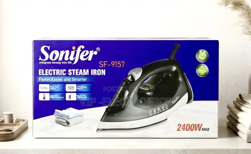 Sonifer Steam Iron – 2400W Max Power, Fast Heating Powerful Steam