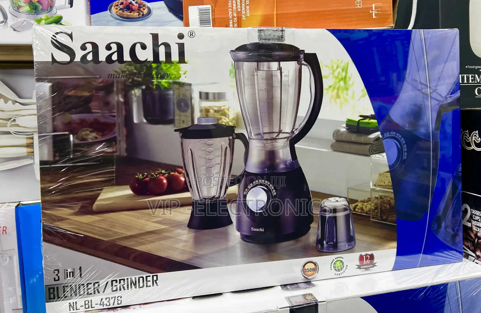 The Saachi 3-in-1 Blender Grinder. Equipped With a 350W Motor