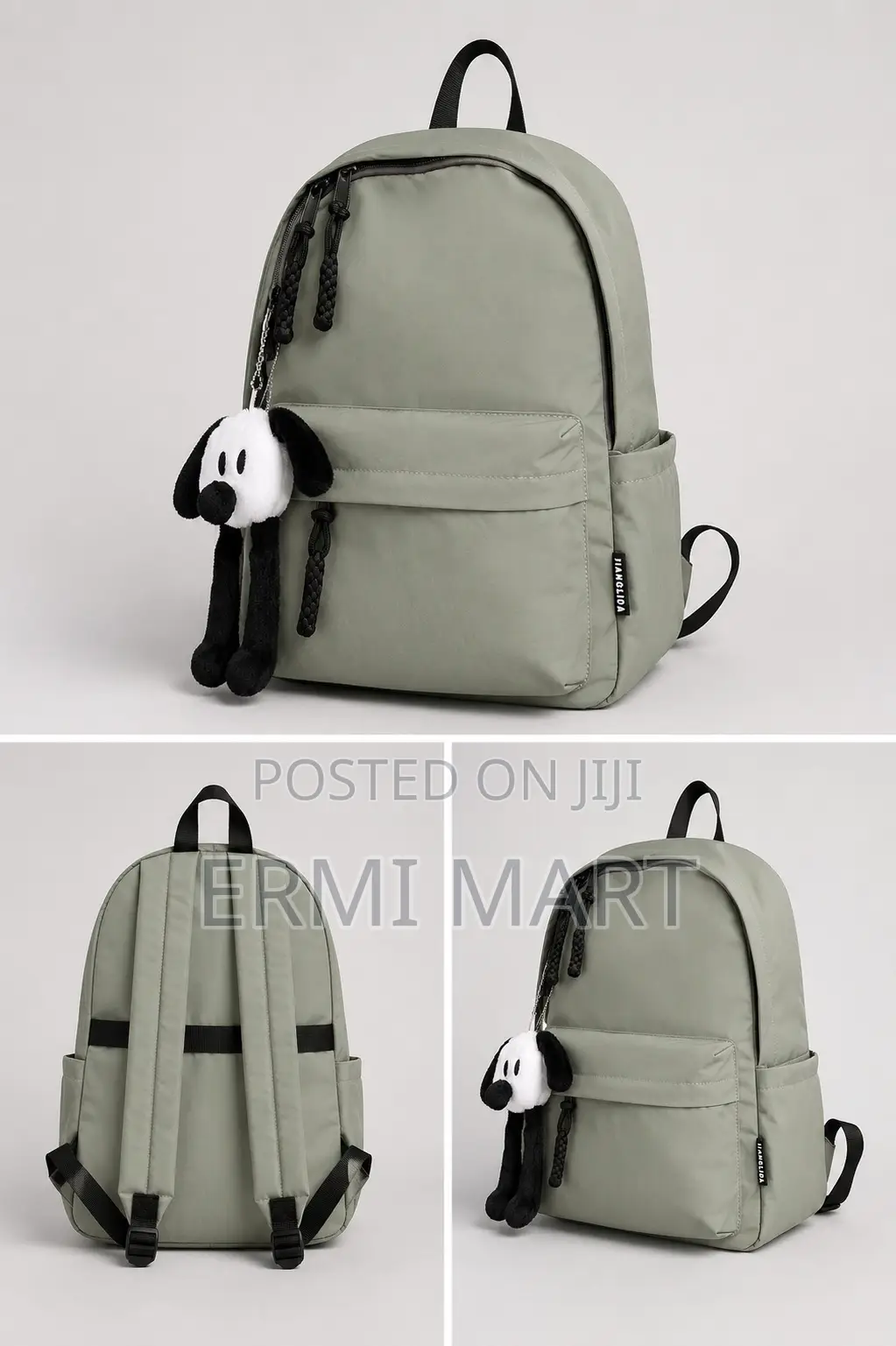 Backpack With Plush Keychain
