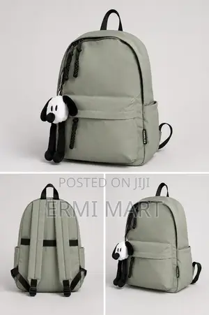 Backpack With Plush Keychain