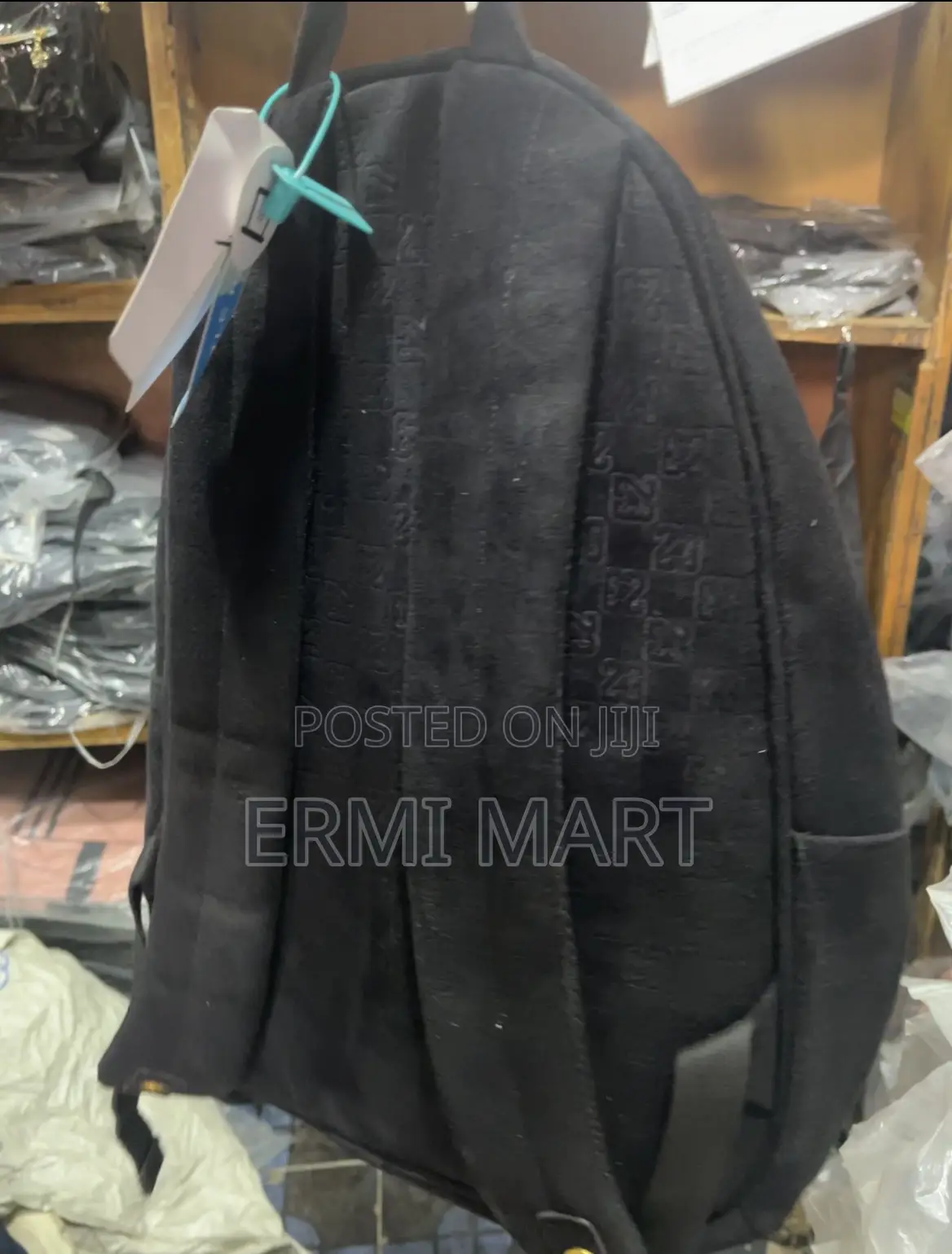 Jordan Black Suede Backpack – Golden Logo
