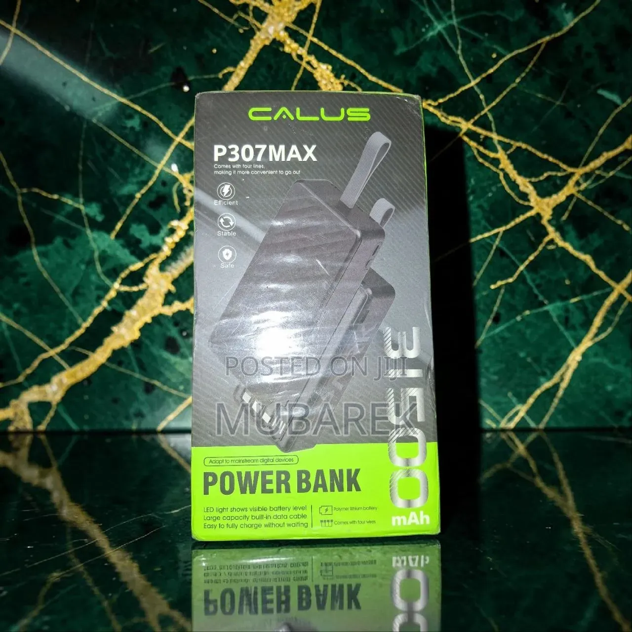 CALUS P307MAX Power Bank 31,500 mAh – Carga Rápida Con Built-in Cables
