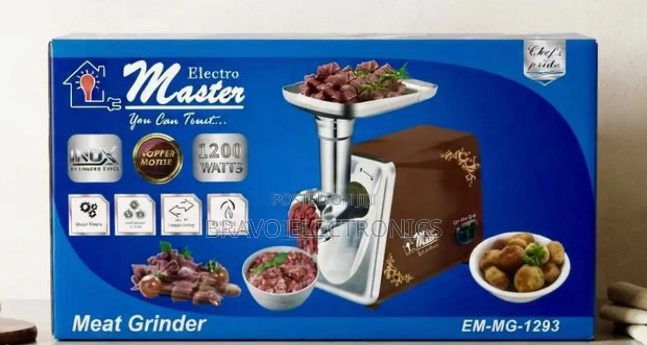 ELECTRO MASTER Meat Grinder | 1200W | Copper Motor | Heavy-Duty