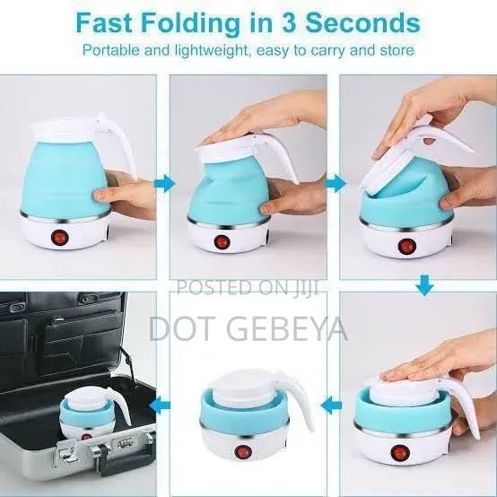 Foldable Electric Kettle – 600ml ተጣጣፊ የኤሌክትሪክ ሶኬት የሚሰራ ቦይለር