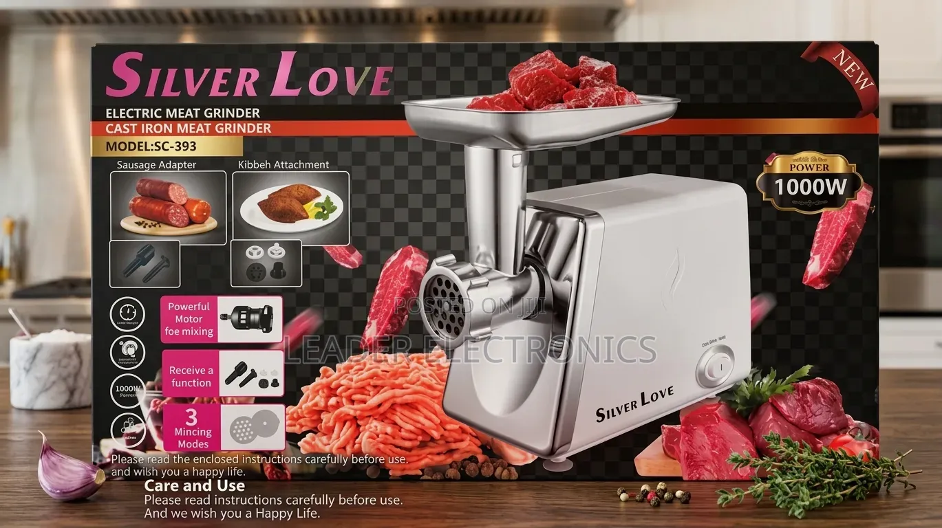 Silver Love Electric Meat Grinder – Powerful Performance for Fresh