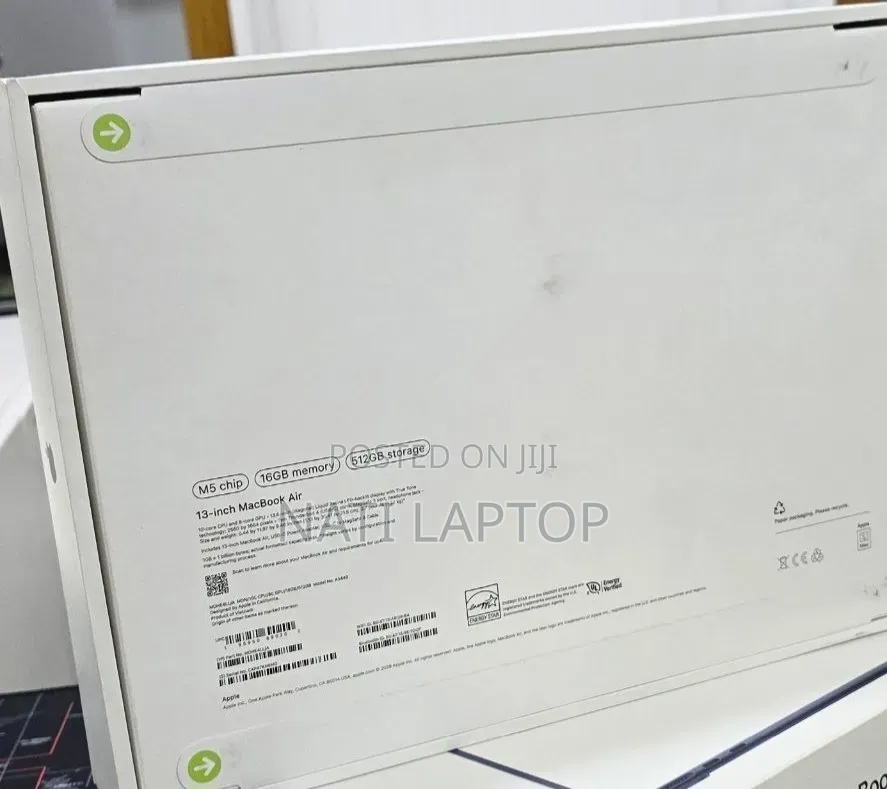 New Laptop Apple MacBook Air 2026 M5 16GB Apple M5 SSD 512GB