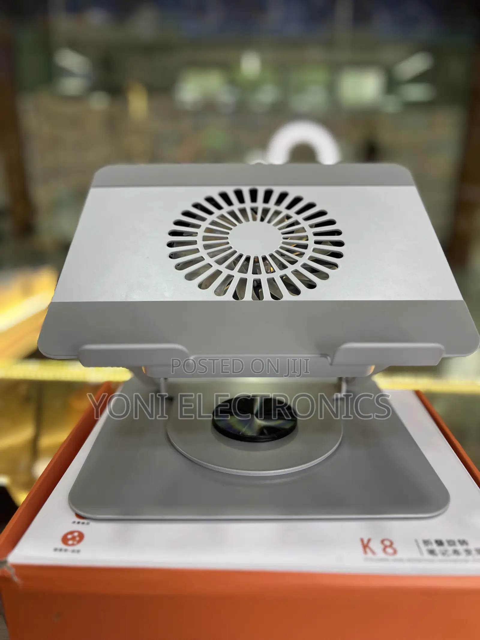  Folding Rotating Laptop Stand With Integrated Cooling Fan