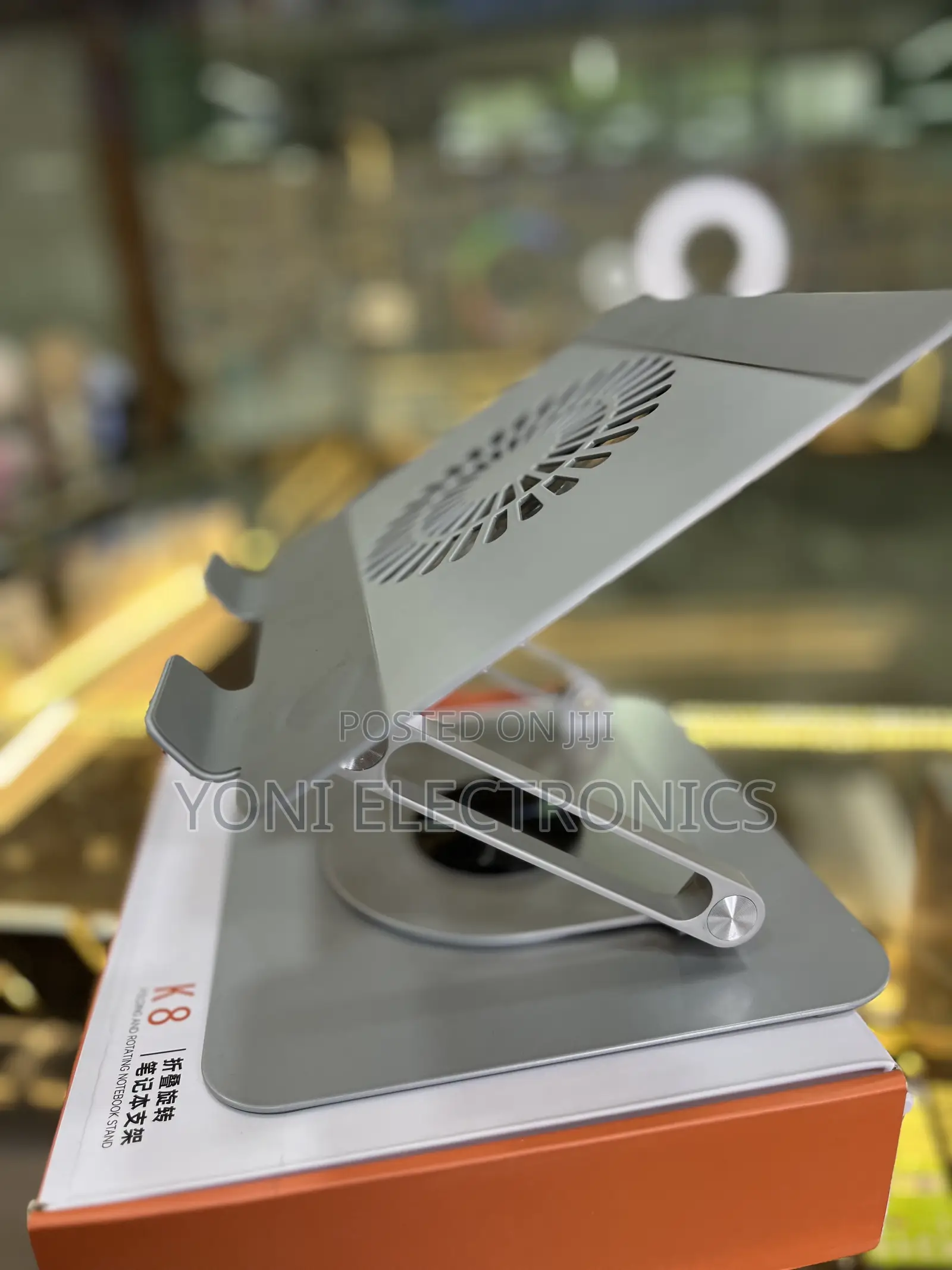  Folding Rotating Laptop Stand With Integrated Cooling Fan