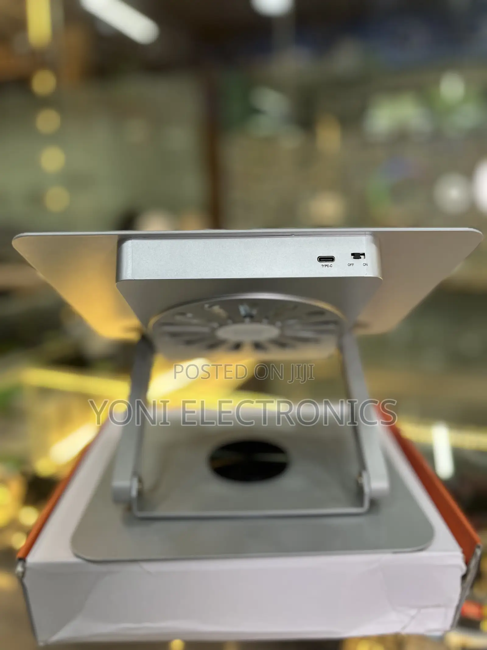  Folding Rotating Laptop Stand With Integrated Cooling Fan