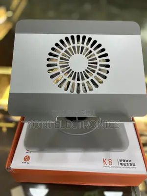  Folding Rotating Laptop Stand With Integrated Cooling Fan