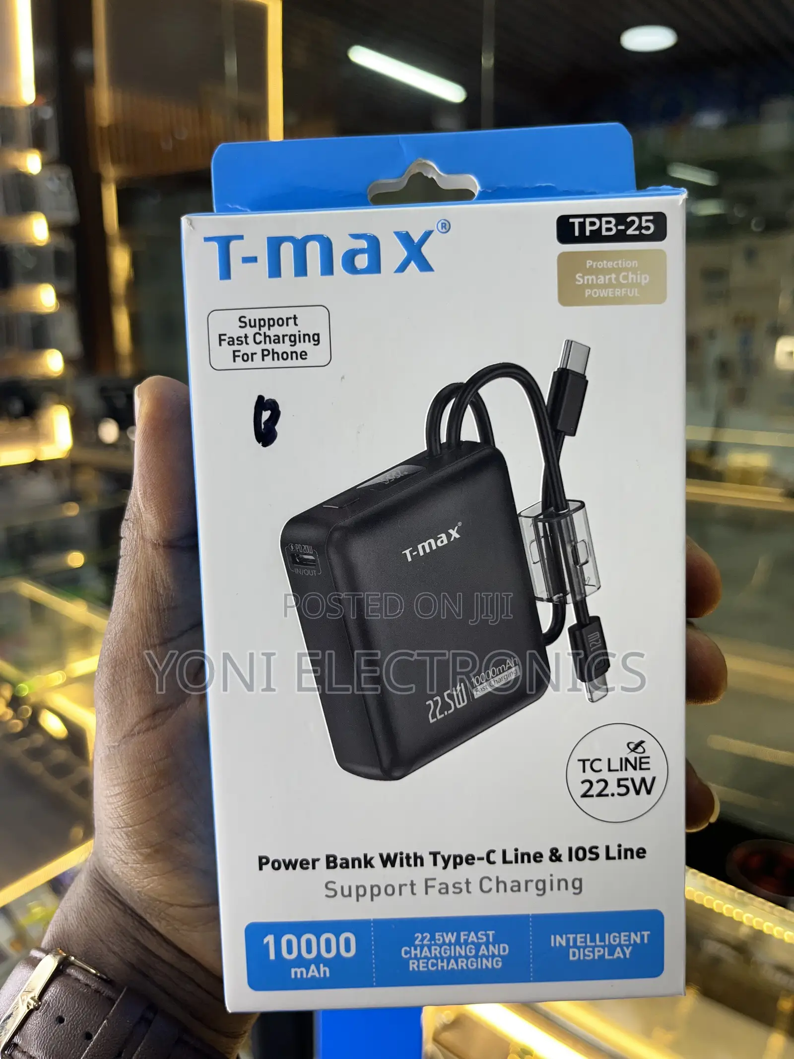 T-Max 22.5W Fast Charging Power Bank With Digital Display