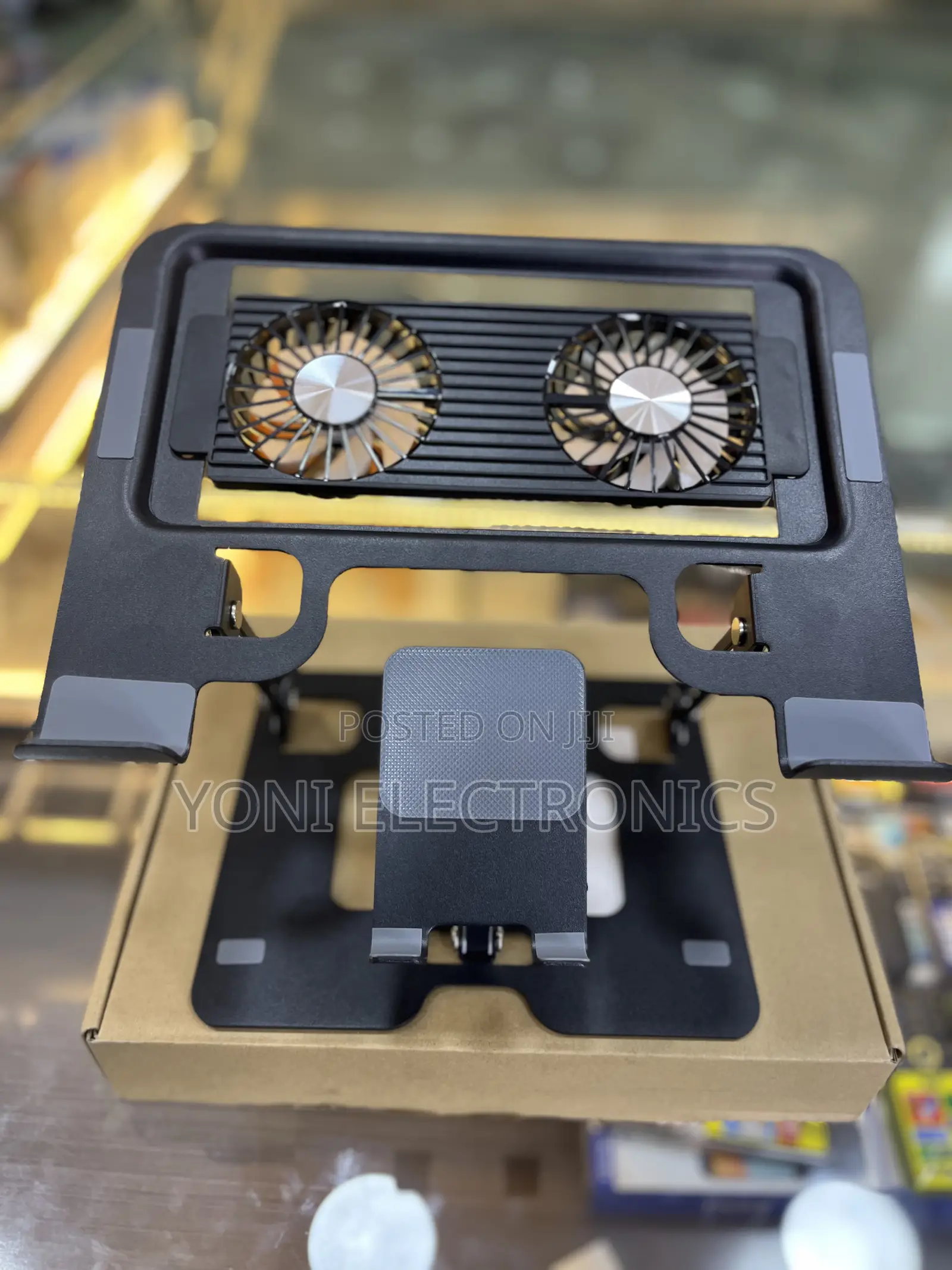 Foldable Desktop Laptop Tablet Stand With Dual Cooling Fans