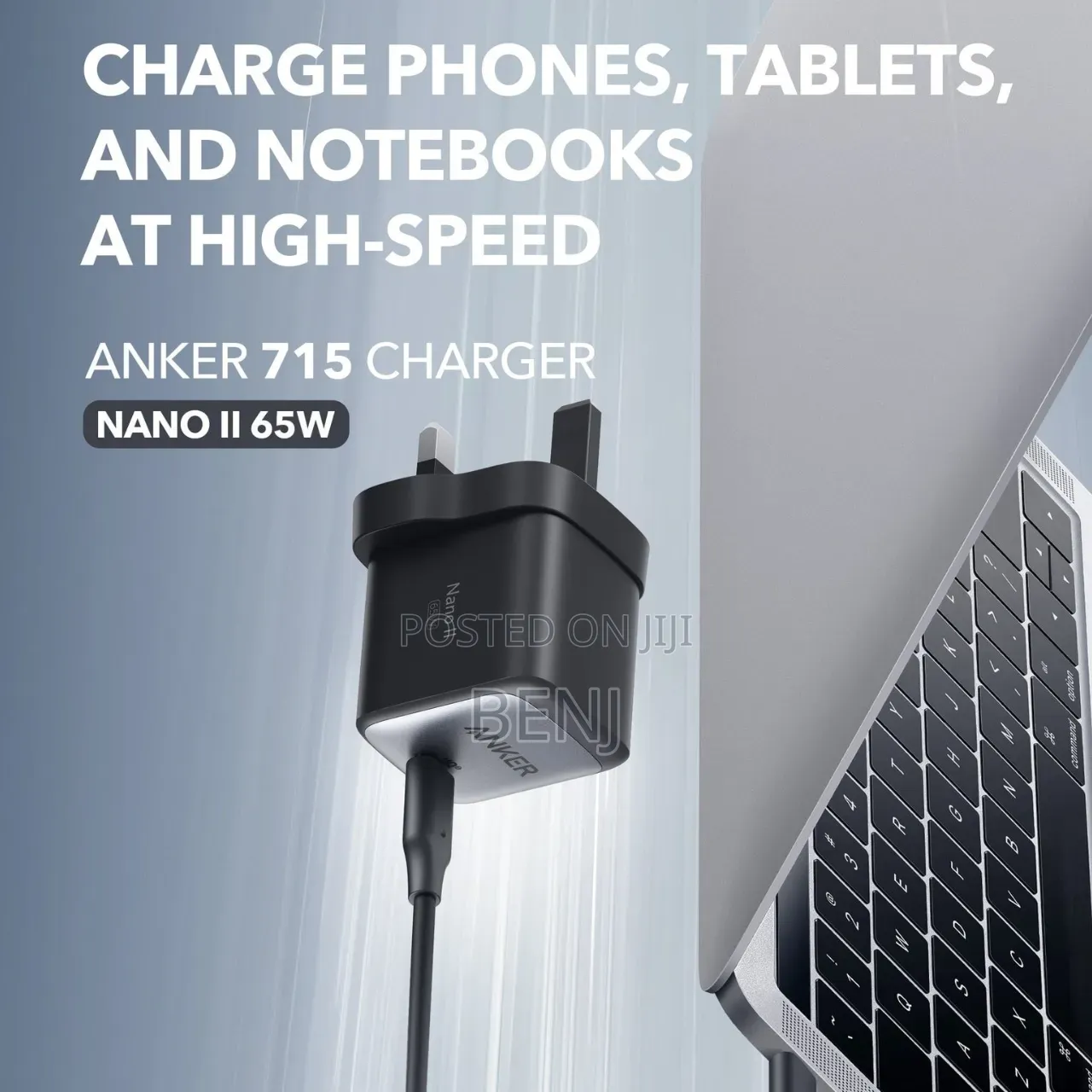 Anker 715 Charger | Nano II 65W | Fast Charging | Compact | PowerIQ 3