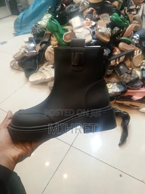 Modern Black Chunky Ankle Boot