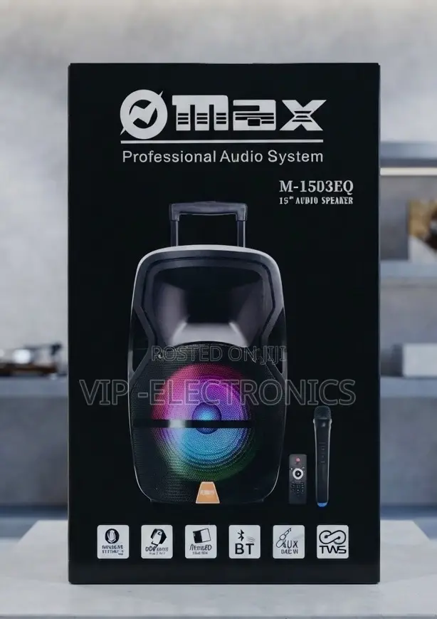 MAX M Speaker 15-Inch Professional Speaker With Wireless Microphone