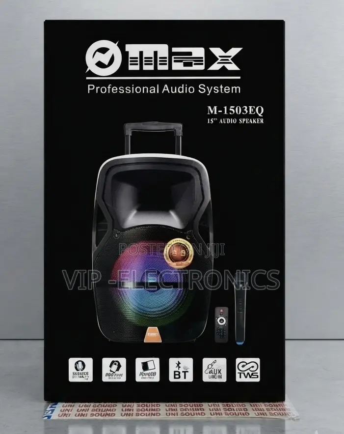 MAX M Speaker 15-Inch Professional Speaker With Wireless Microphone