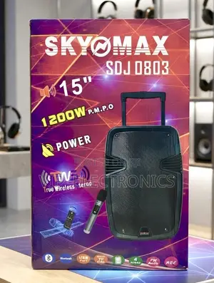 Sky Max Speaker With Wireless Microphone 15” SDJ-0803 – 1200W PMPO