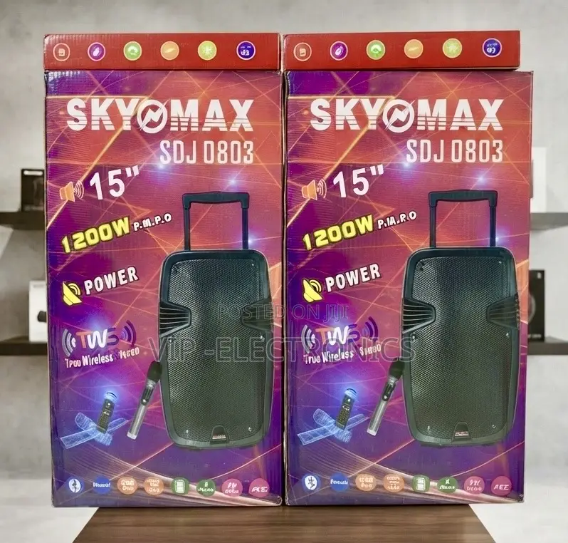 Sky Max Speaker 15-Inch Trolley Speaker. 1200W PMPO