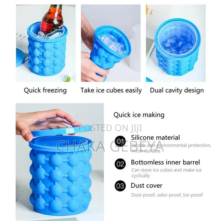 Freezer Ice Maker With Lid - For Ice, Smoothies, Cold Drinks