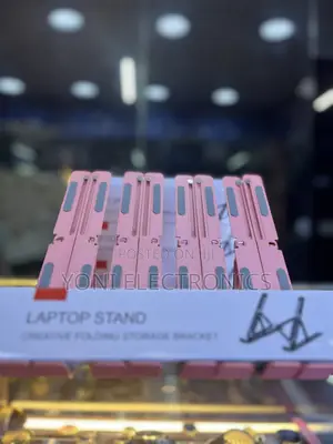 Ergonomic Folding Laptop Riser – Lightweight Pink Desktop Bracket