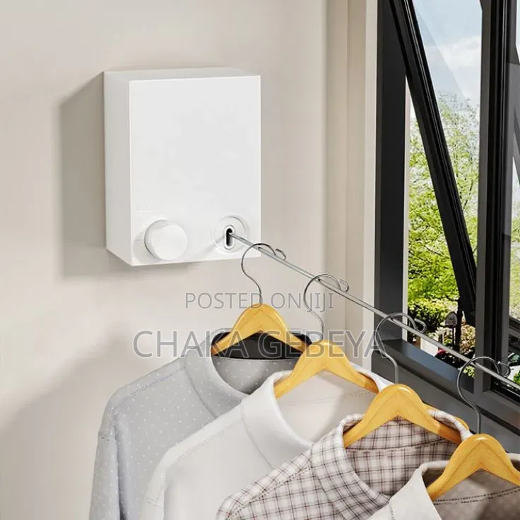 Retractable Clothesline – 4.2m Stainless Steel Wire, Wall Mounted