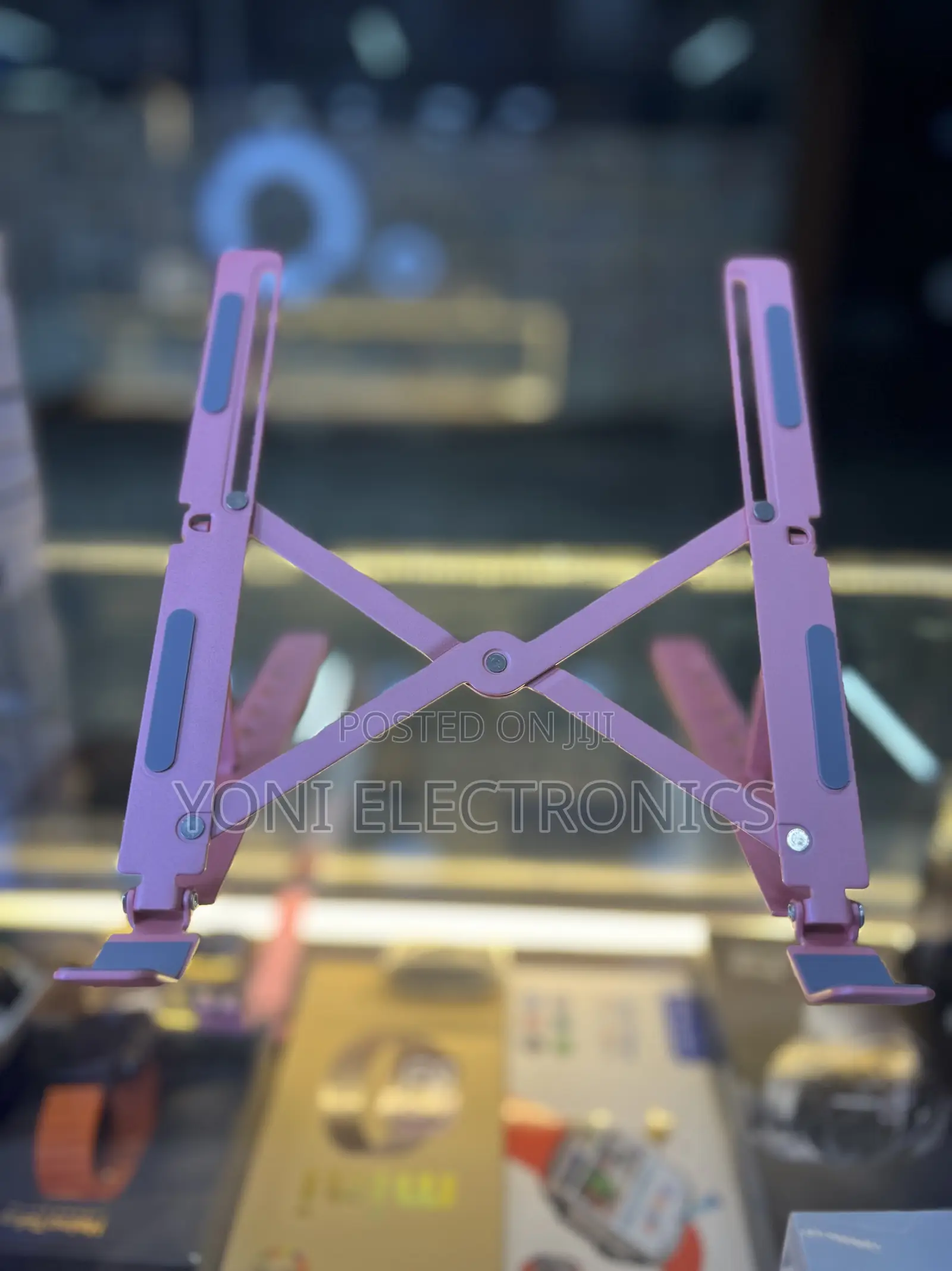 Adjustable Laptop Stand –Ergonomic X-Frame Riser for Laptops Tablets