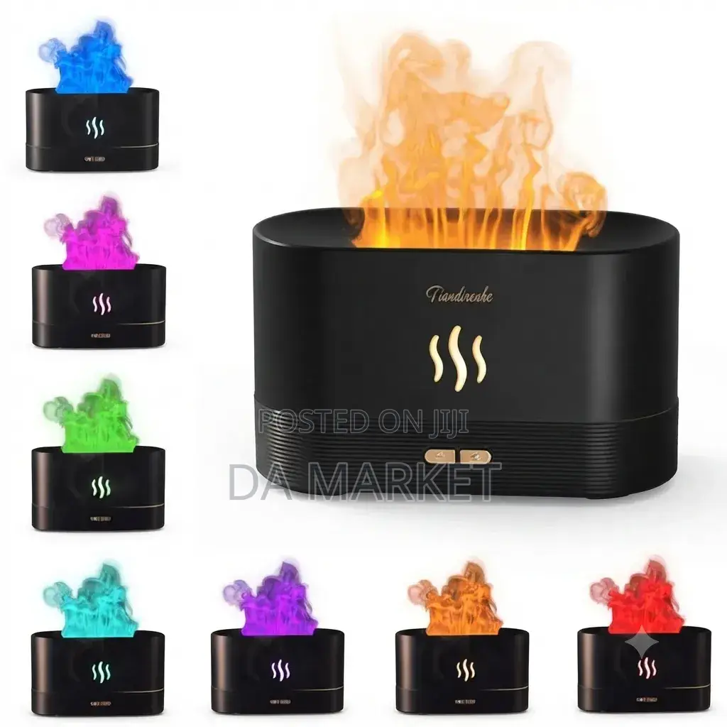 Room Humidifier With Flame Effect Light, Aroma Diffuser