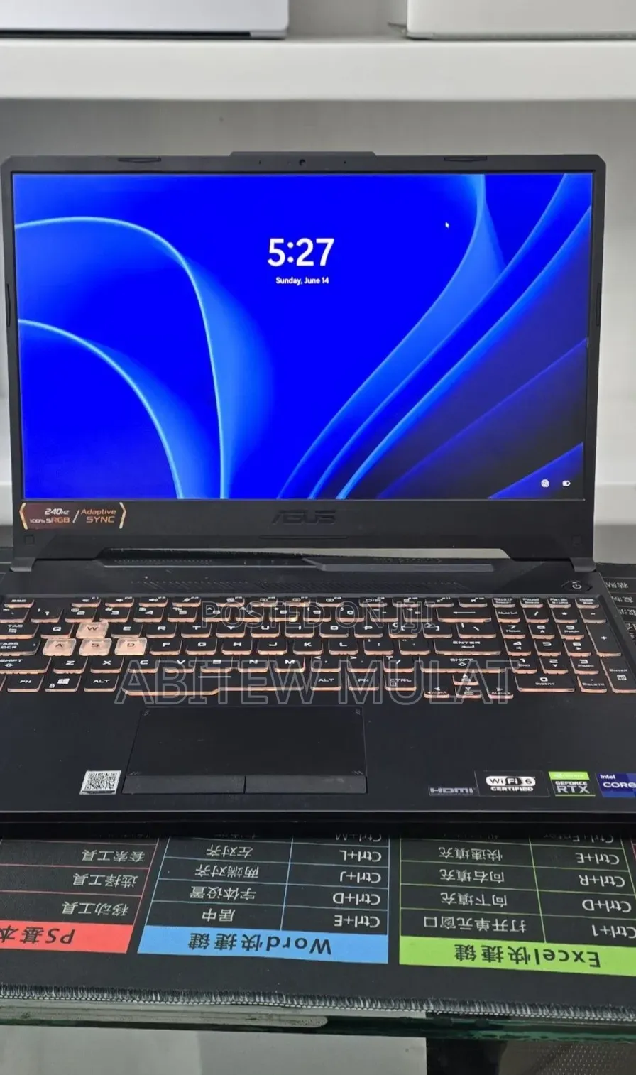 New Laptop Asus TUF Gaming A15 16GB Intel Core i9 SSD 512GB