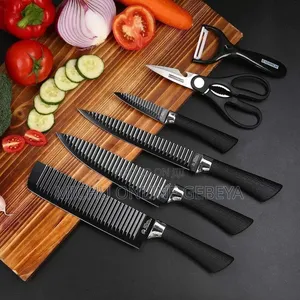High Quality Non Stick ቶሎ የማይደነዝዙ ስል 6pc Knife Set/ Free Delivery