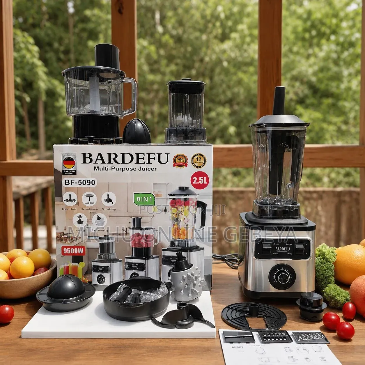 Bardefu 8-in-1 ባለ ብዙ አገልግሎት ምግብ ማቀነባበሪያ Food Processor/Free Delivery