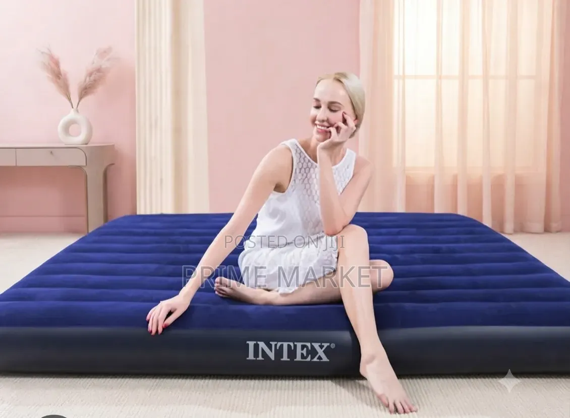 Intex Inflatable Air Bed With Electric Pump | 183 X 203 X 25 Cm