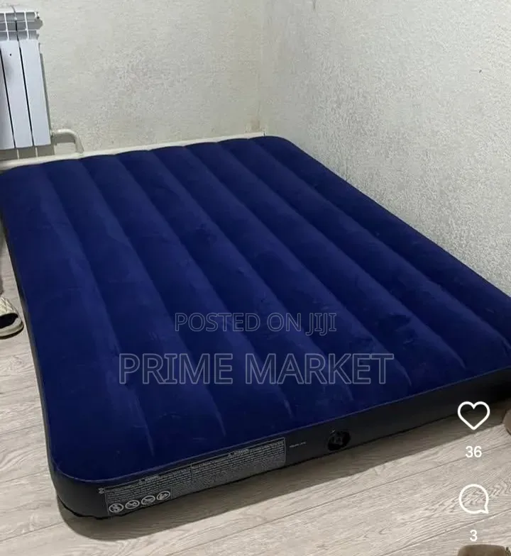 Intex Inflatable Air Bed With Electric Pump | 183 X 203 X 25 Cm