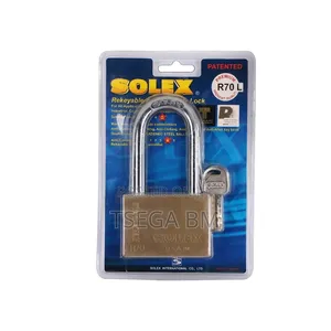 SOLEX R70 Heavy Duty Long Shackle Brass Padlock