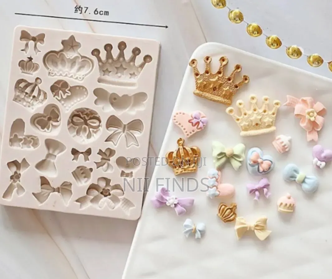 Crown and Bow-Themed Silicone Mold