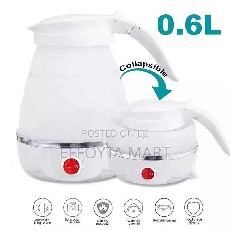 Foldable Electric Kettle – 600ml ተጣጣፊ የኤሌክትሪክ ሶኬት የሚሰራ ቦይለር
